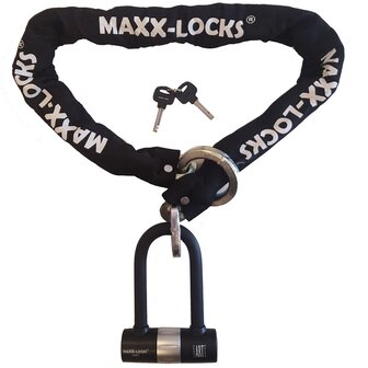 Kettingslot 120cm met loop + verlengde U-beugel van Maxx-Locks