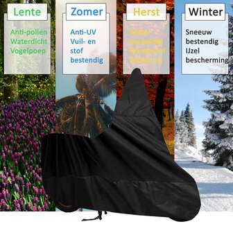 Motorhoes / Scooterhoes / Brommerhoes - Zwart - Maat M + WS (Windscherm Scooter) - A-kwaliteit