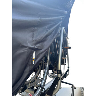 Fietsendrager hoes &ndash; Met insteek vak- hoes voor 1 of 2 fietsen - 150D Polyester - Camper en Caravan - Zwart
