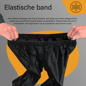 De regenkleding van Maxxcovers is beschikbaar in 5 verschillende maten. Door het ademende materiaal kun jij comfortabel op weg.