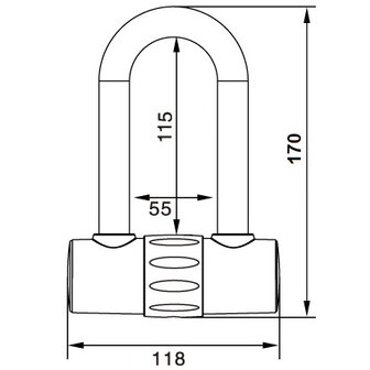 Bootslot / Motorslot ART 4 Maxx-Locks Tirau met loop + verlengde U-beugel