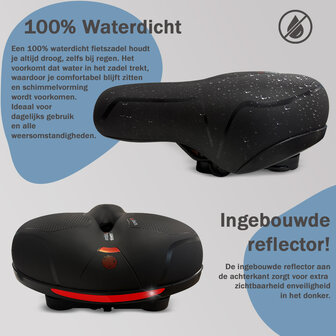 Cycloni Ergonomisch Fietszadel - Inclusief Zadelstrop - Zwart/Rood - Unisex