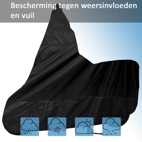Motorhoes / Scooterhoes / Brommerhoes - Zwart - Maat M + WS (Windscherm Scooter) - A-kwaliteit