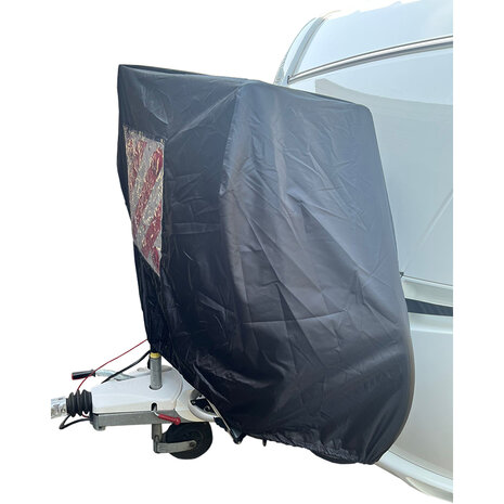 Fietsendrager hoes - Met insteek vak - Hoes voor 1 of 2 fietsen - 300 D polyester - Camper en Caravan - Zwart