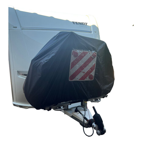 Fietsendrager hoes – Met insteek vak- hoes voor 1 of 2 fietsen - 150D Polyester - Camper en Caravan - Zwart