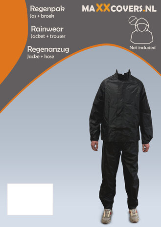 De regenkleding van Maxxcovers is beschikbaar in 5 verschillende maten. Door het ademende materiaal kun jij comfortabel op weg.