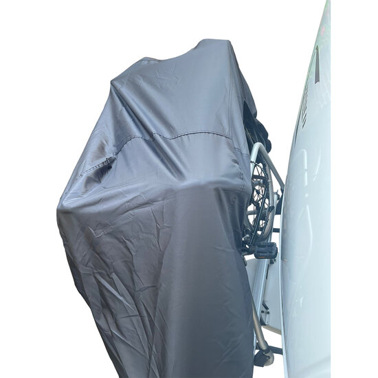 Fietsendrager hoes - Met insteek vak - Hoes voor 1 of 2 fietsen - 300 D polyester - Camper en Caravan - Zwart