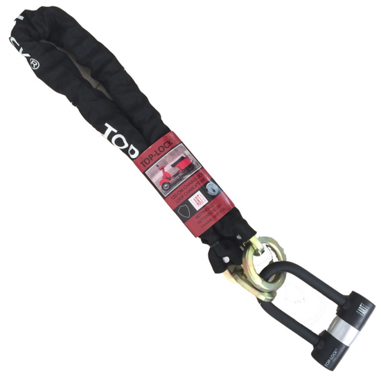 Kettingslot ART 4 120 cm Top Lock met loop + U-beugel voor scooter of motor