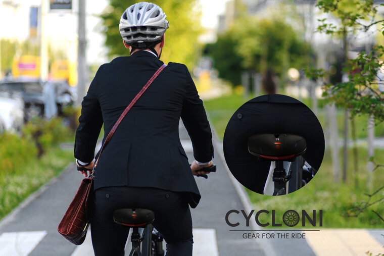 Cycloni Ergonomisch Fietszadel - Inclusief Zadelstrop - Zwart/Rood - Unisex