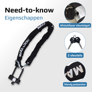 eigenschappen Kettingslot 120cm met loop + verlengde U-beugel van Maxx-Locks