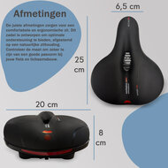 Cycloni Ergonomisch Fietszadel - Inclusief Zadelstrop - Zwart/Rood - Unisex