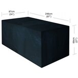 Loungesethoes - 3-zitsbank - Zwart - 246X87X69cm Loungesethoes - 3-zitsbank - Zwart - 246X87X69cm